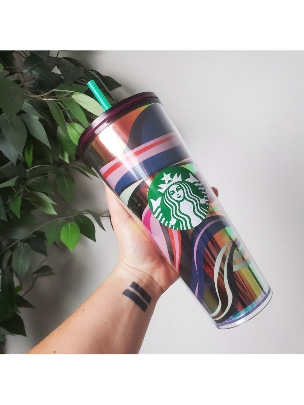 Starbucks Venti 24oz Holiday Colorful Swirl Tumbler
